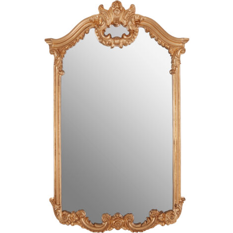Rectangular wall mirror – Metallic gold decorative frame – 82cm width x 129cm height – For bathroom, bedroom, hallway, garden – Premier Housewares (1/5)
