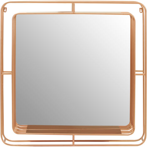 Premier Housewares Wall Mirror / Mirrors For Garden / Bathroom / Living Room Golden Effect Abstract Frame / Faux Gold Foil Finish Wall Mounted Mirrors 76 x 12 x 76 (1/5)