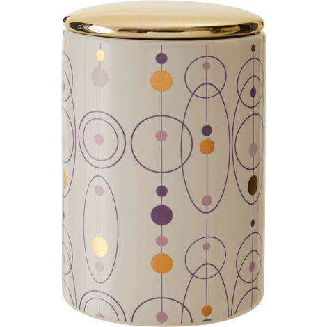 Interiors By Premier Canister with Gold Finish Lid,Orbs Design Kitchen Storage Container,Dolomite Canister With Assorted Colours