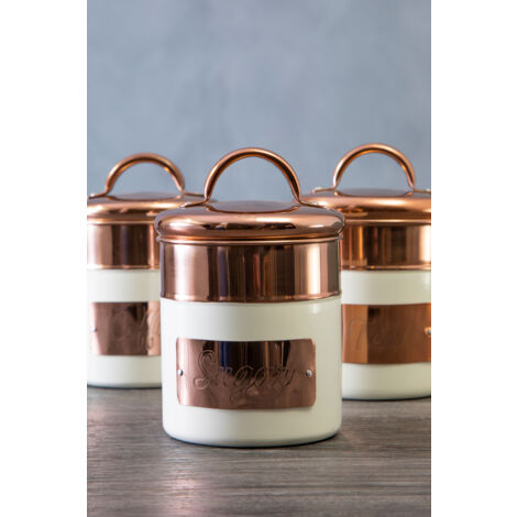Premier Housewares Rectangular Sugar Rose Gold Canister Stainless