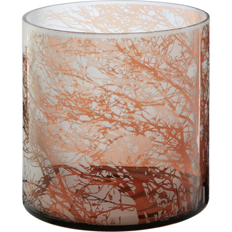 Premier Housewares Brown Finish Medium Candle Holder Tealight Holder With Geometric Pattern Holders For Bedroom Living Room And Hallways W20 X D20 X H20cm.