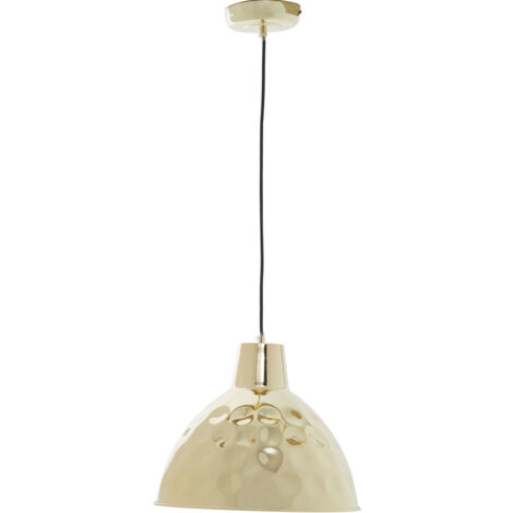 Premier Housewares Ceiling Lights White Finish White Round Hammered Pattern Shape Pendant Light Antique Ceiling Lighting Contemporary Pendant Hanging Lighting For Ceiling 35 x 35 x 152 (1/4)