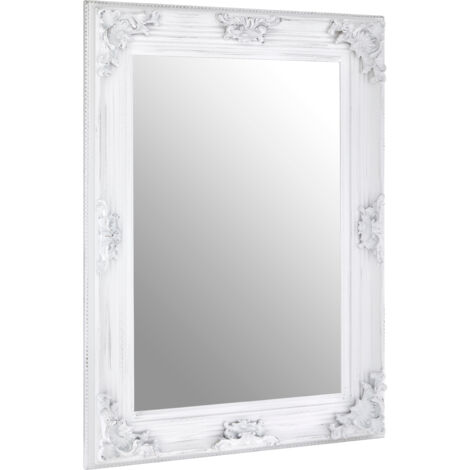 Premier Housewares Rectangular Wall Mirror/ Classic Mirrors For Bathroom / Bedroom / Garden Walls Fancy Wall Mounted Mirrors For Hallway With White Finish W84 X D7 X H113cm. (1/3)