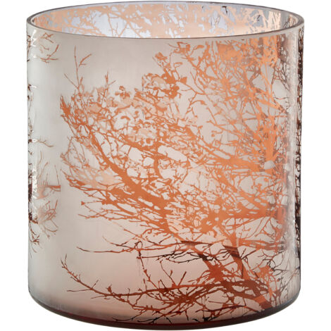 Premier Housewares Brown Finish Large Candle Holder Tealight Holder With Geometric Pattern Holders For Bedroom Living Room And Hallways W29 X D29 X H29cm.