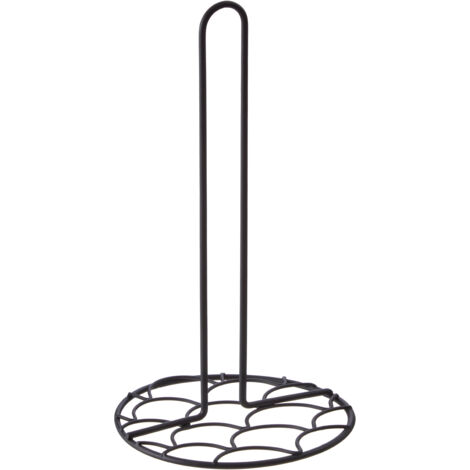 Premier Housewares Deco Matte Black Kitchen Roll Holder Free Standing ...