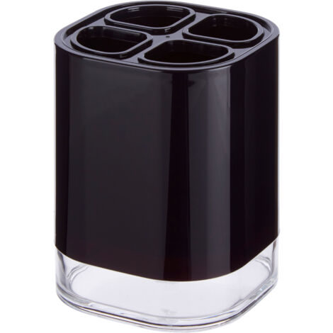 Premier Housewares Electric Toothbrush Holder Black Double Base Design Bathroom Accessories For Small Bathroom Acrylic Toothbrush Holders / Brush Caddy 8 x 11 x 8