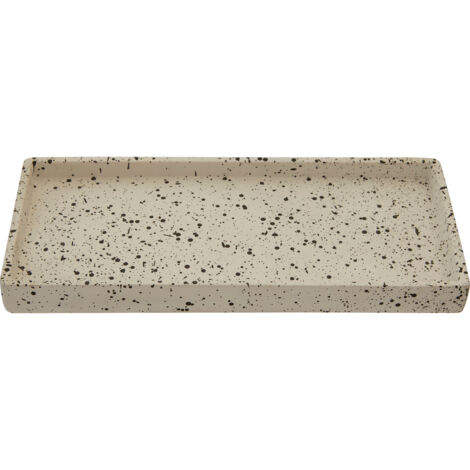 Premier Housewares Vanity Tray Durable Bathroom Trays With Grey And Black Marble Finish Modern Rectangular Concrete Trays 2 x 25 x 11 cm