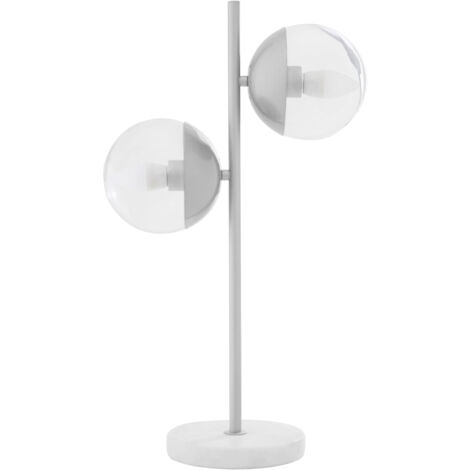 Interiors by Premier Versatile Chrome Finish Two Shade Table Lamp, Minimalist Design Bedside Lamp, Handcrafted Lamp On A Table (1/5)