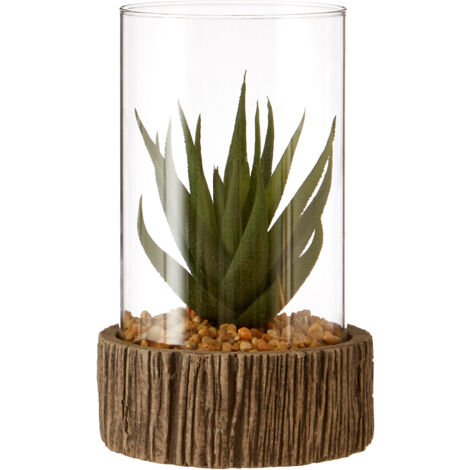 Premier Housewares Fiori Small Succulent with Natural Stone Base (1/3)