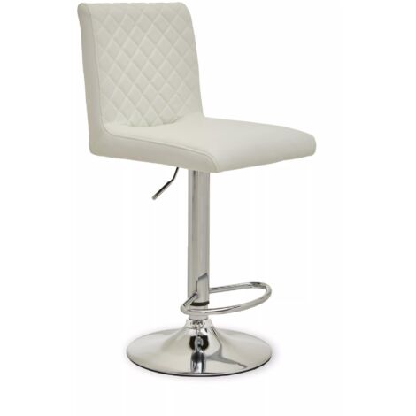 Premier Housewares Baina White And Chrome Bar Stool With Round Base (1/5)