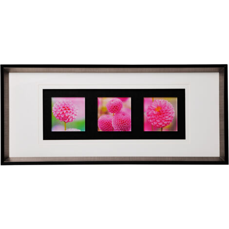 Premier Housewares Pink Floral Colour Glass Triple Wall Art (1/3)