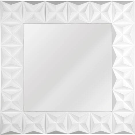 Interiors by Premier 3D Effect Wall Mirror with White High Gloss, Easy to Clean Bedroom Mirror, High-quality Bathroom Mirror (1/5)
