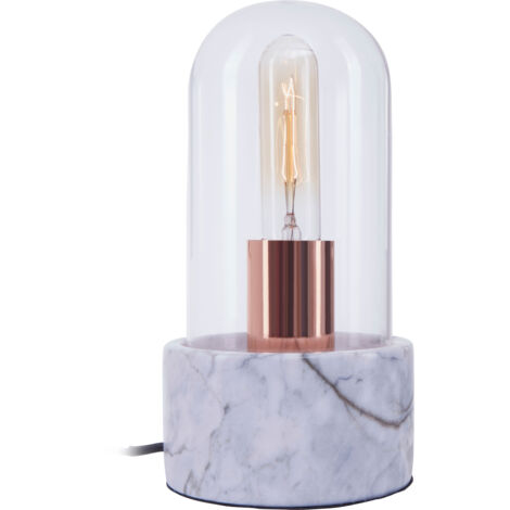 Premier Housewares Lamonte Grey Marble Base/EU Plug Bell Lamp (1/4)