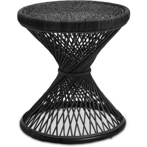 Interiors by Premier Twist Design Black Finished Twisted Table, Sustainable Rattan Coffee Table, Durable Small Table for Bedroom (1/5)