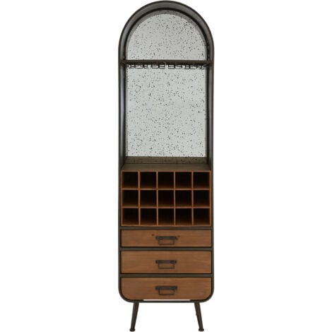 Interiors by Premier Industrial Bar Cabinet, Ample Storage Wooden Shelves, Durable Wine Storage Tall Bar Unit, Wooden Cabinet