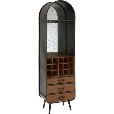 Interiors by Premier Industrial Bar Cabinet, Ample Storage Wooden Shelves, Durable Wine Storage Tall Bar Unit, Wooden Cabinet