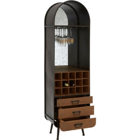 Interiors by Premier Industrial Bar Cabinet, Ample Storage Wooden Shelves, Durable Wine Storage Tall Bar Unit, Wooden Cabinet