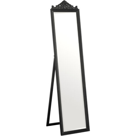 Premier Housewares Boudoir Floorstanding Mirror with Matt Black Finish