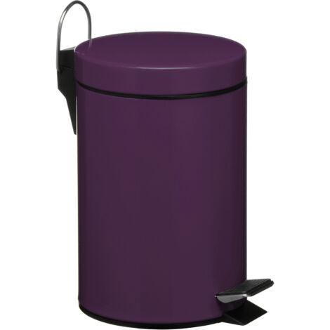 Premier Housewares Purple Pedal Bin - 3 Ltr (1/2)
