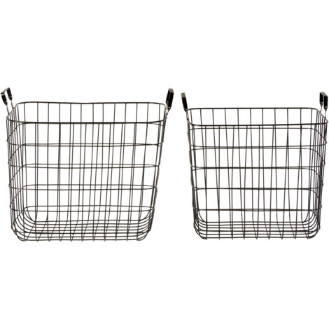 Premier Housewares Black Wire Storage Baskets � Set of 2 (1/3)