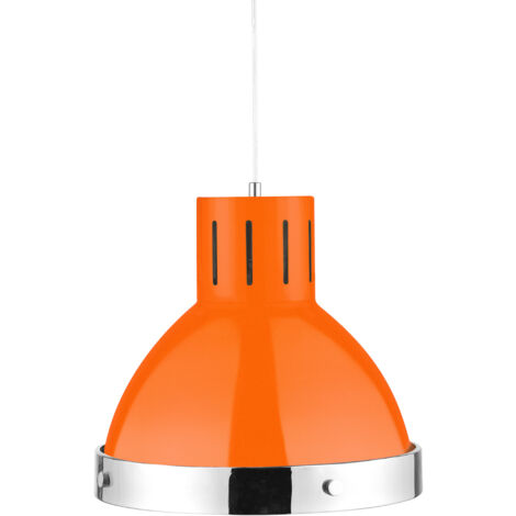 Premier Housewares Orange and Chrome Pendant Light (1/2)