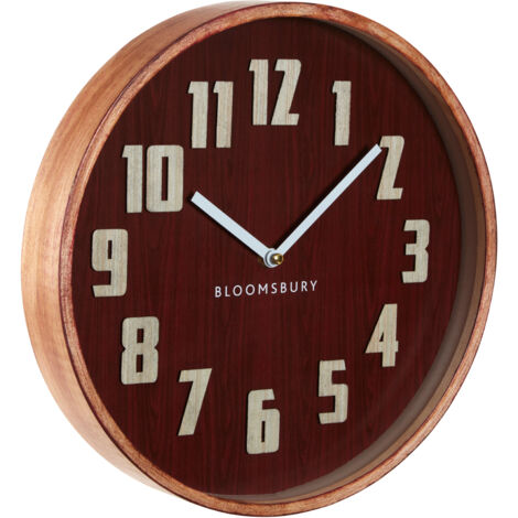 Interiors by Premier Red Grain Small Wall Clock, Easy To Read Design Of Clock For Indoor, Versatile And Functional Outdoor Clock (1/2)