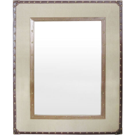 Premier Housewares Natural Linen and Cotton Mix Mirror