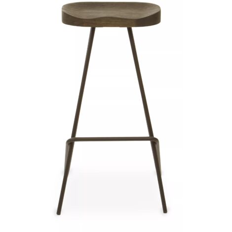 Interiors by Premier Black Metal Frame Bar Stool, Sleek Kitchen Stool with Footrest, Contemporary Stool for Bar Counter (1/5)