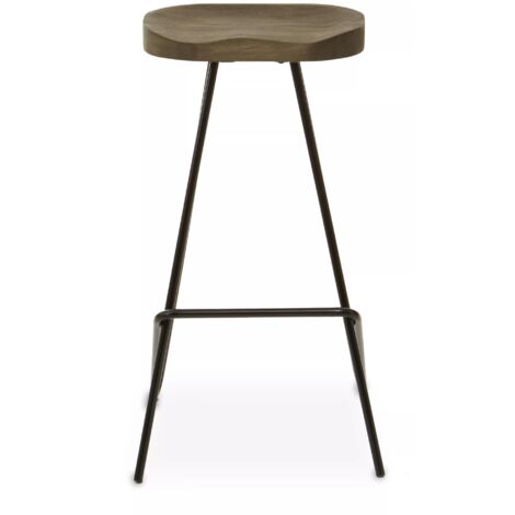 Interiors by Premier Natural Metal Frame Bar Stool, Sleek Kitchen Stool with Footrest, Contemporary Stool for Bar Counter (1/5)