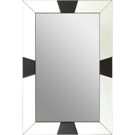 Premier Housewares Black Bevelled Border Detail Wall Mirror
