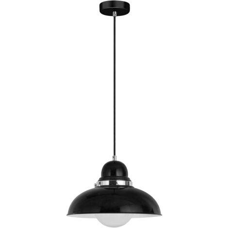 Premier Housewares Black and Chrome Pendant Light (1/2)