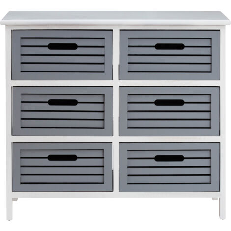 Premier Housewares Vermont 6 Grey Drawers Unit