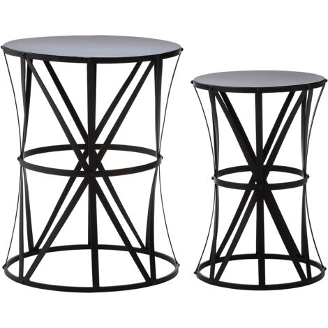 Premier Housewares Avantis Cross Design Black Tables (1/3)