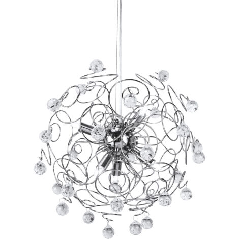 Premier Housewares Crystal and Chrome Pendant Light