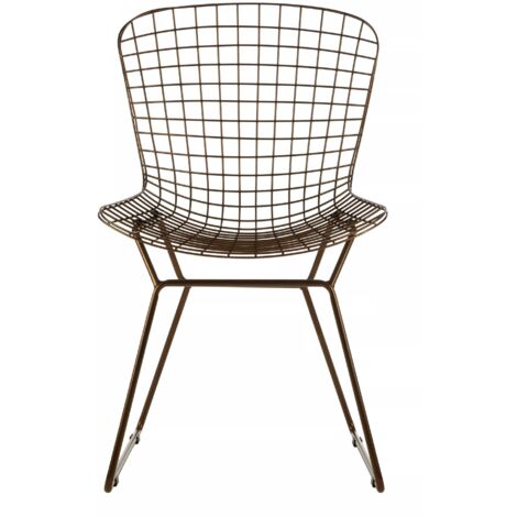 Interiors by Premier Bronze Metal Grid Frame Wire Chair, Comfortable Seating Garden Wire Chair, Easy Cleaning Wire Frame (1/5)