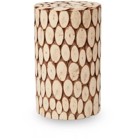 Interiors by Premier Distinctive Design Statement Stool, Innovative Cylindrical Design Wooden Stool, Versatile And Compact Stool (1/5)