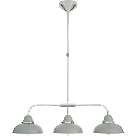 Premier Housewares Jasper 3 Shades Light Grey and Chrome Pendant Light (1/5)