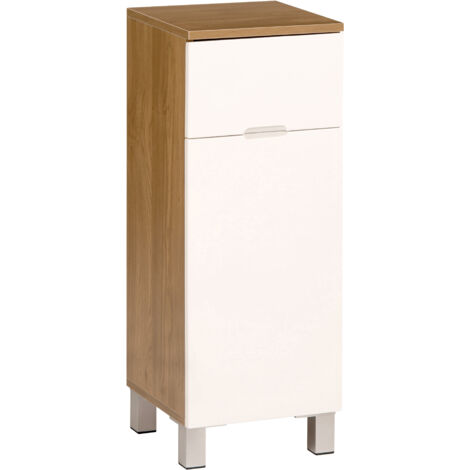 Premier Housewares Oak Effect 1 Drawer 1 Door Standing Cabinet (1/5)