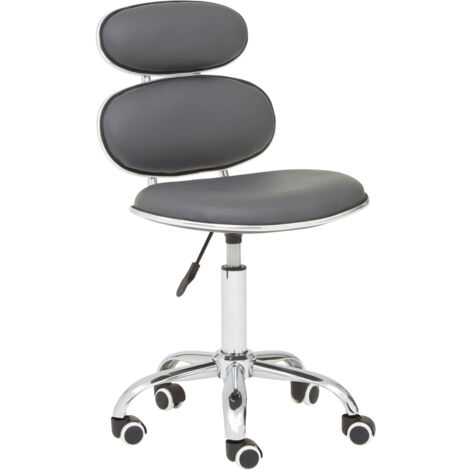 Premier Housewares Grey PU Home Office Chair (1/5)