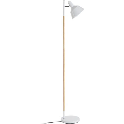 Interiors by Premier Slimline Design Of White Wood And Metal Floor Lamp, Sturdy And Stable Bedroom Lamp, Sleek Livingroom Lamp (1/5)