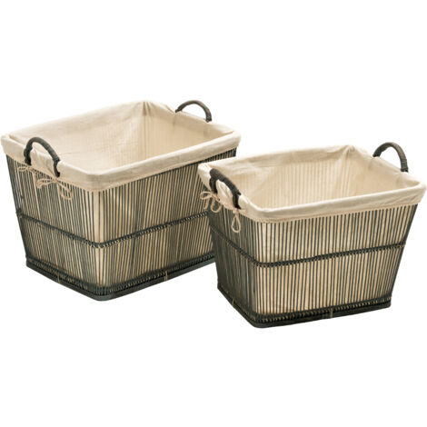 Premier Housewares Rustic Grey Washed Storage Baskets - Set of 2 (1/5)