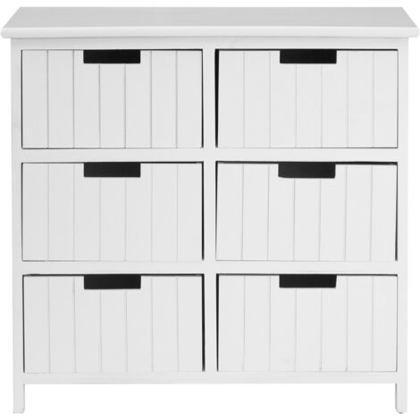 Premier Housewares New England White Mdf 6 Drawers Chest