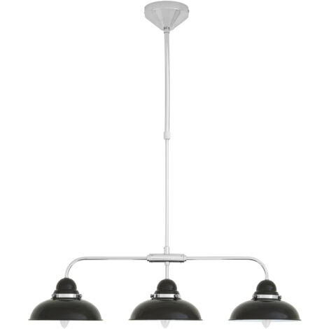 Premier Housewares Jasper Black and Chrome 3 Light Pendant Light (1/5)