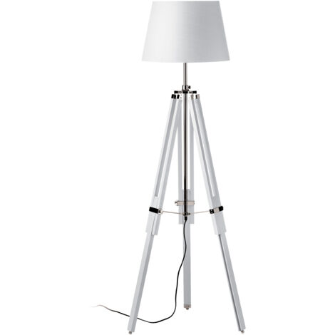 Premier Housewares Jasper White Tripod Base Floor Lamp (1/5)