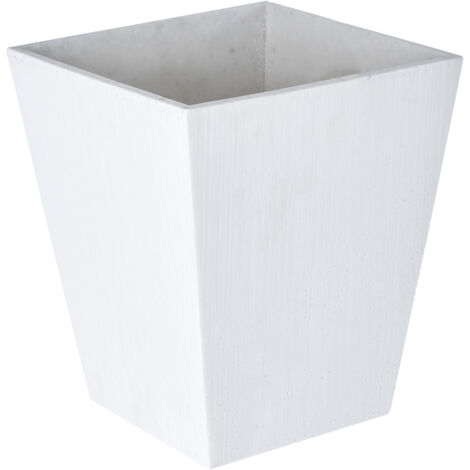 Premier Housewares White Polyresin Square Edged Vase (1/4)