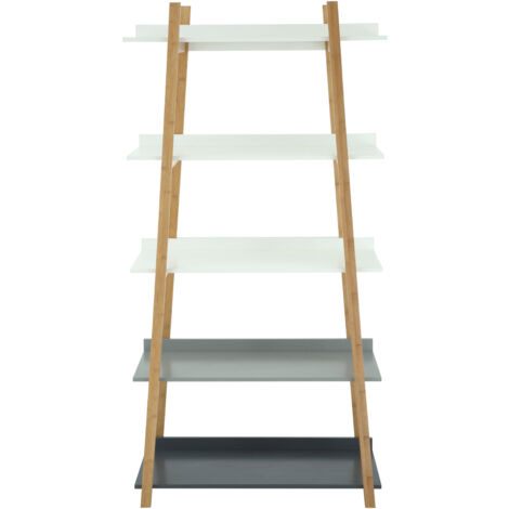 Interiors by Premier 5 tier shelf unit – Handcrafted bamboo wood – H180 x L41 x W90cm – Holds up to 10kg – Scandi style for living room and bedroom – Premier Housewares (1/4)
