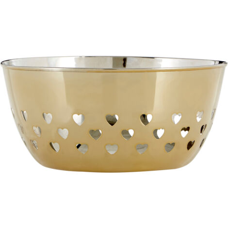 Premier Housewares Hearts Design Gold Bowl