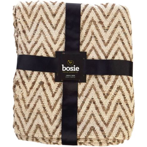 Premier Housewares Bosie Beige Woven Chevron Throw (1/5)