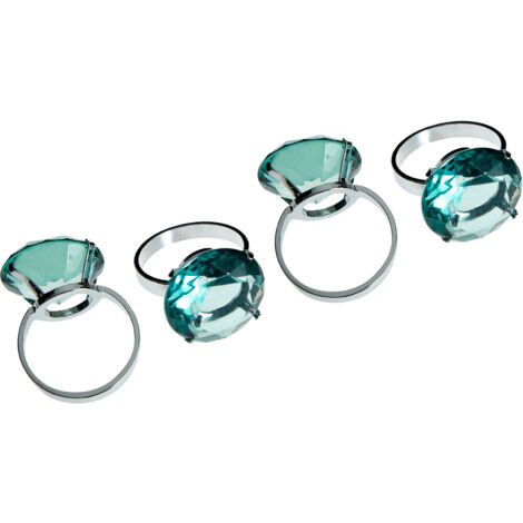 Premier Housewares Teal Diamante Napkin Rings - Set of 4 (1/3)