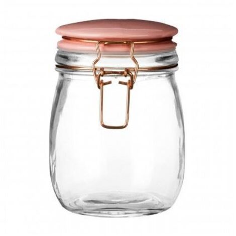 Premier Housewares Pastel Pink Glass Jar - 750ml (1/2)